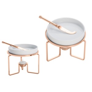 87115 RECHAUD P/QUEIJO SUPORTE ROSE 14X12CM