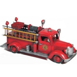 CRD-1411 CARRO BOMBEIRO DECORATIVO 33X13X14CM