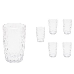 6468 CONJ COPO ALTO BICO DE ABACAXI TRANSPARENTE 350ML