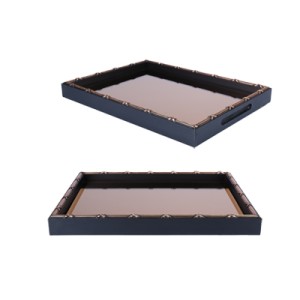 12863 BANDEJA MAD CROISE ACOBREADO 37X27X4CM