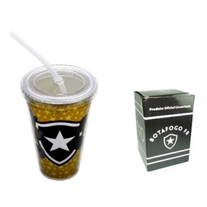QH046-8 COPO DE PLASTICO C/CANUDO BOTAFOGO 450ML
