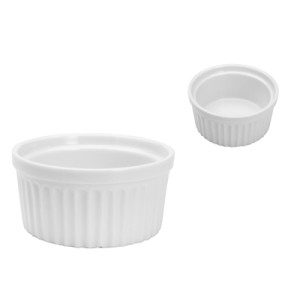 26430 CONJ 4 RAMEQUINS BRANCO 8X4CM