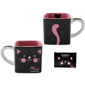 X10023003 CANECA CUBO MEOW 300ML