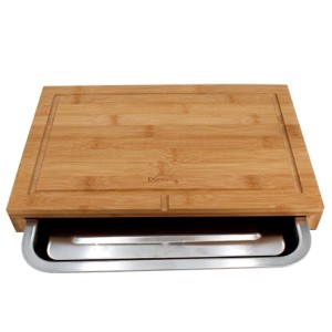 26022 TABUA P/CORET BAMBU C/BANDEJA AÇO INOX 35,3X22,7X4,3CM