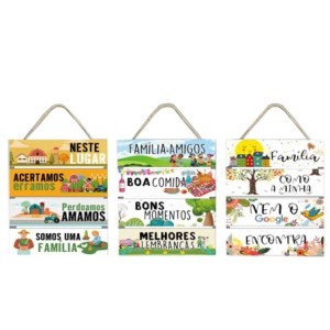 BR8007 KIT QUADRO COM CORDAS FAMILIA+AMIGOS 38X29CM