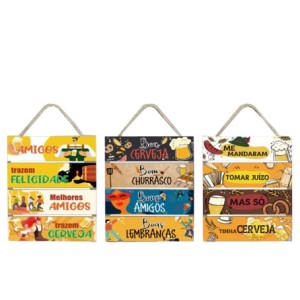 BR8008 KIT QUADRO COM CORDA ME MANDARAM TOMAR JUIZO 38X20CM