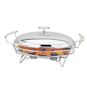 13051 RECHAUD 3L OVAL INOX 45X25X21CM PEARL