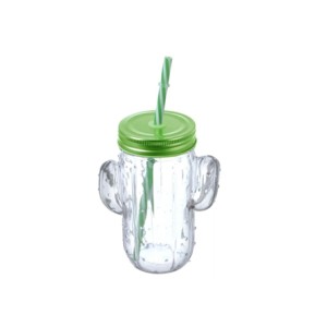 ZYC-401 CANECA COM CANUDO CACTUS 350ML