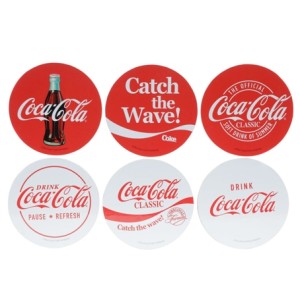 43132 SET 6 PT COPOS COCA-COLA VERM 10X10CM
