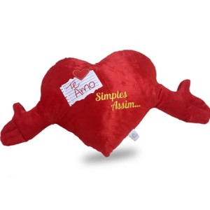 4136 CORACAO VELBOA COM MAO VERMELHO PEQ TE AMO SIMPLES