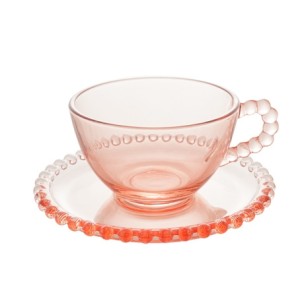 28447 CONJ 4 XICARAS C/PIRES PEARL ROSA 180ML