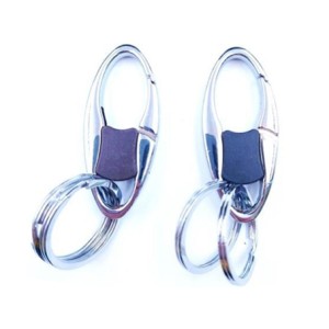 PS-8649 CARTELA CHAVEIRO MOSQUETAO DUAS ARGOLAS 10PCS DETALHE PLAST