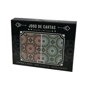 PPC-512 JOGO DE CARTAS PLASTICAS MANDALA VERDE/VERMELHO