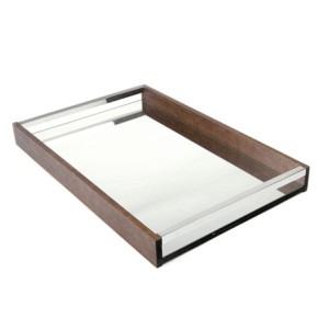 10997 BANDEJA MADEIRA C/ESPELHO 45X30X5CM