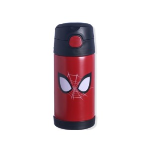 10072050 GARRAFA CLICK C/CANUDO 300ML SPIDER MAN RED