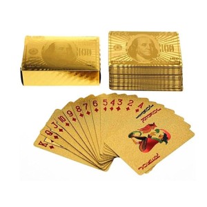 DL4238G JOGO DE BARALHO DOURADO MODELO DOLAR