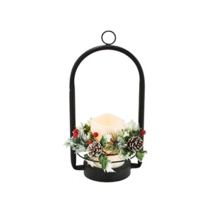 627-007 LANTERNA NATALINA COM LUZ 16X12X31CM