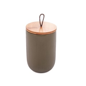 2664 POTICHE C/TAMPA LINES VERDE 10X10X15CM