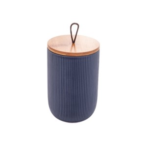 2668 POTICHE C/TAMPA LINES AZUL MARINHO 10X10X15CM