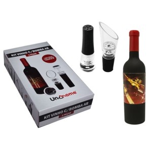 890496 KIT PARA VINHO COM BOMBA DE AR 3 PCS