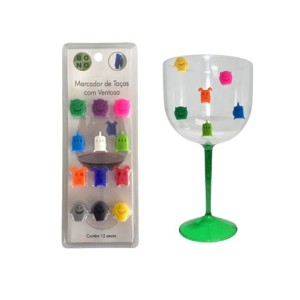 B0572 MARCADOR DE COPO 12PCS C/VENTOSA