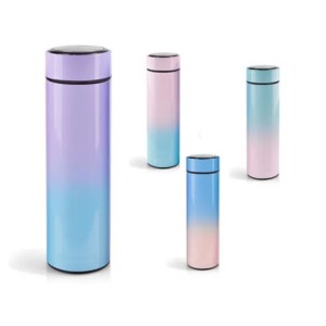 GDR0889 GARRAFA TERMICA DEGRADE COM TERMOMETRO 400ML