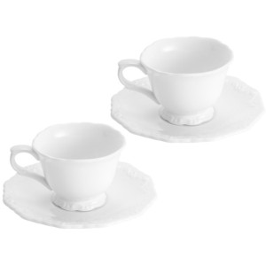 25091 CONJ 6 XICARAS CHA C/PIRES 200ML DURABLE PORCELAIN ALTO RELEVO