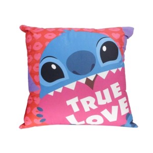 10064810 ALMOFADA FIBRA VELUDO 40X40CM STITCH E ANGEL LOVE