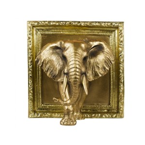 QMH15109-1-M ELEFANTE SAINDO DA MOLDURA DECORATIVO 20CM