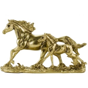 QMH15044-1-M CAVALO MAE E FILHO DECORATIVO 27CM