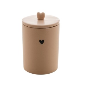 8678 POTICHE HEART BEGE 10X10X15CM