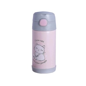 10071954 GARRAFA CLICK C/CANUDO 300ML I LOVE CATS