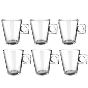 25790 JOGO 6 XICARAS PLAIN COFFEE TIME 80ML