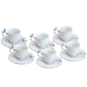 35471 CONJ XICARAS P/CAFE BIRDS ROUND 100ML