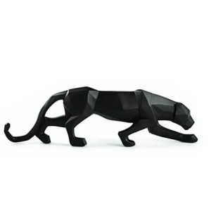 12426 ESCULTRA LEOPARDO PRETO 60X12X20CM