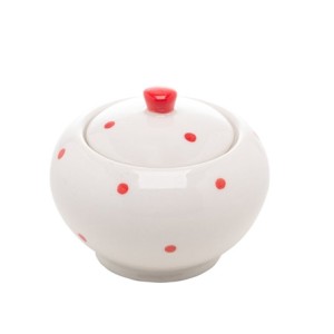 17876 ACUCAREIRO DE PORCELANA C/TAMPA PETIT POIS 9X8CM