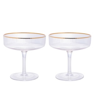 29127 CONJ 2 TACAS COUPE C/BORDA DOURADA LINES 200ML