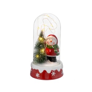 654-020 BONECO DE NEVE COM LUZ 9X9X18CM