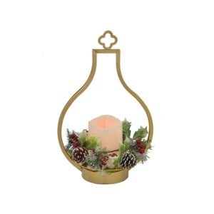 627-021 LANTERNA NATALINA COM LUZ 21X14,5X33,5CM