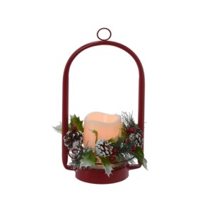 627-026 LANTERNA NATALINA COM LUZ 16,5X14,5X32CM