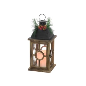 627-029 LANTERNA NATALINA COM LUZ 14X14X30,5CM