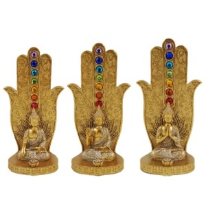 MRES-E61 PORTA INCENSO BUDA MAO DE HAMSA SETE CHAKRAS