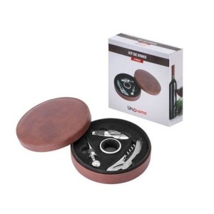 BR190101 KIT DE VINHO C/4 PECAS REDONDO