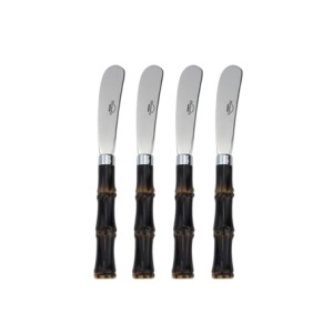 26557 JOGO DE 4 ESPATULAS C/CABO ESTILO BAMBU ESCURO