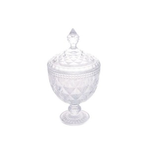 7767 POTICHE DECORATIVO C/PE DIAMOND TRANSPARENTE 15X28CM