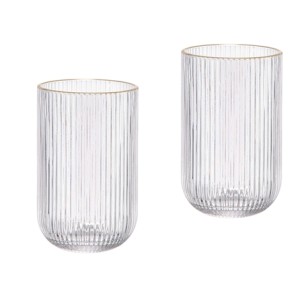 29062 JOGO DE 6 COPOS CAMERATTA COM BORDA DOURADA 425ML