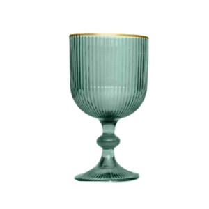 29640 JOGO DE 6 TACAS CAMERATTA COM BORDA DOURADA 365ML VERDE