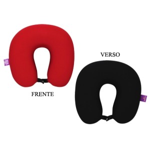 10064671 ALMOFADA PESCOCO MICROPEROLAS LISO VERMELHO/PRETO