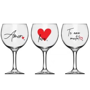 8090250 TACA ROYAL GRAN VINHO DECORADA AMOR 615 ML- SORTIDO