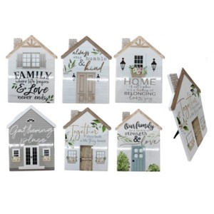 TDECP-179 ENFEITE CASINHA FRASES 20X13CM PORCELANA